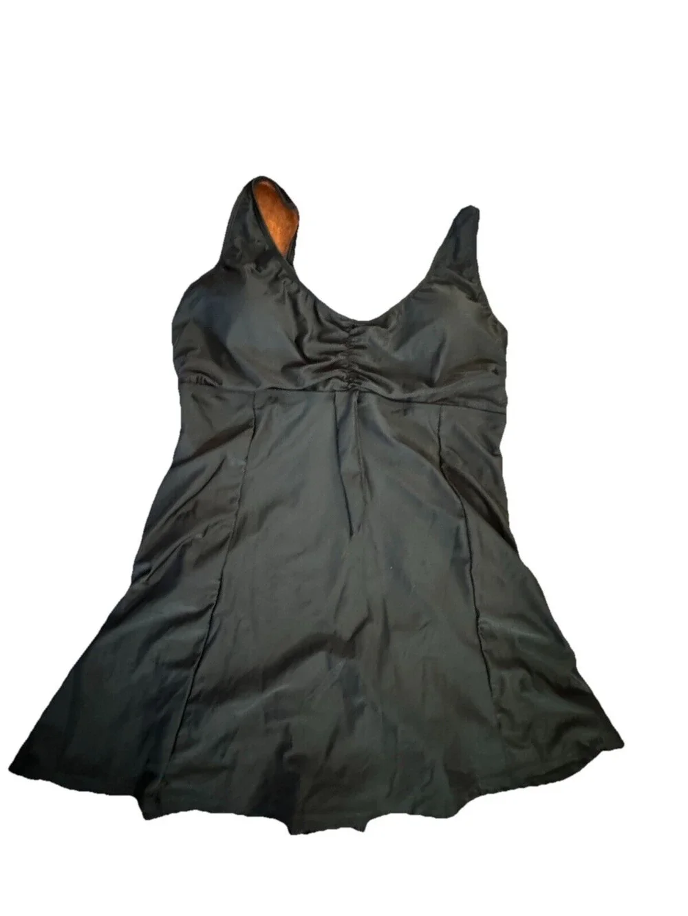 Black Plus Size Swimdress 3XL PF838 Lined Wide Strap Swim Skirt Tank Beach